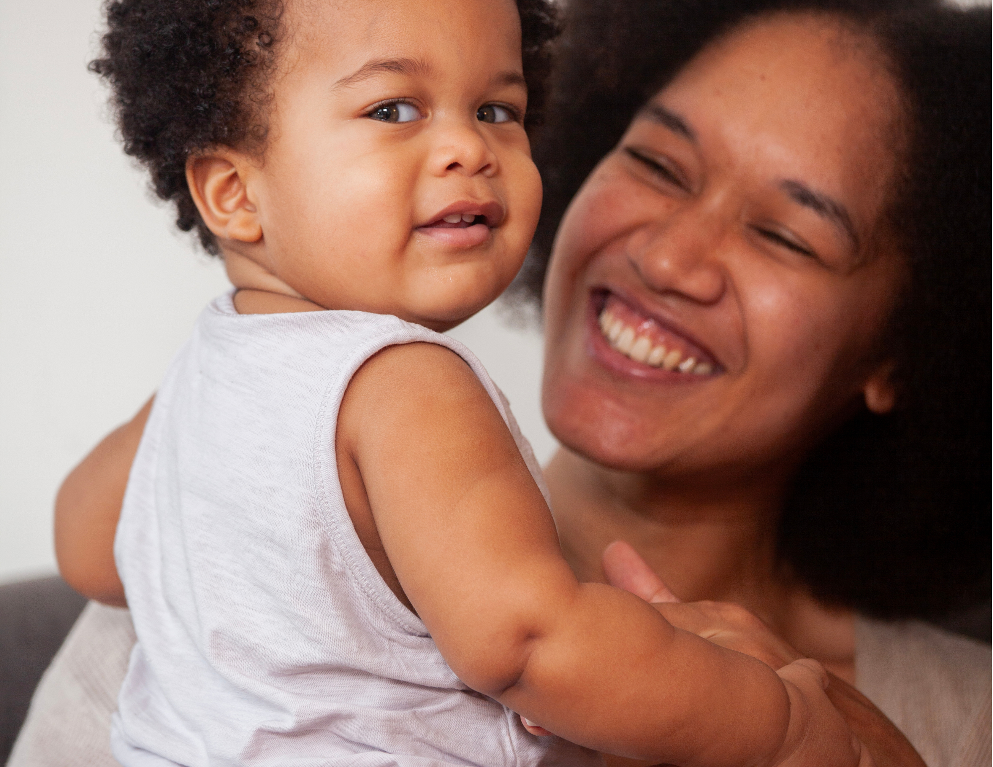 Smiling Mom and Baby